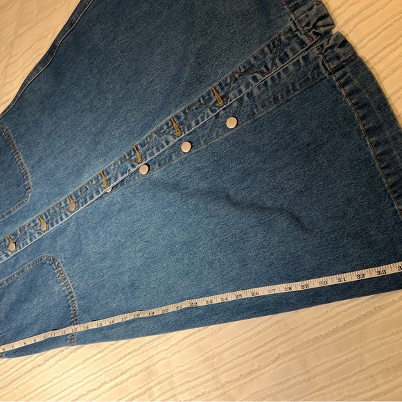 Showpo Alisa Midi Skirt- Ultra High-waisted Dark Blue Denim - Picture 6 of 9